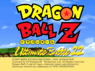 Dragon Ball Z Ultimate Battle 22 title screen for Playstation